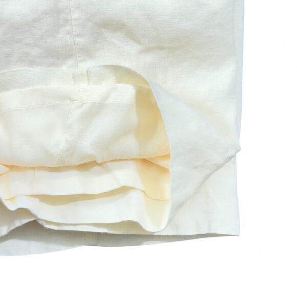 J.Jill 100% Linen Wide Leg Cropped Cream Pants Womens 14 Coastal Lagenlook Lined - Picture 4 of 10